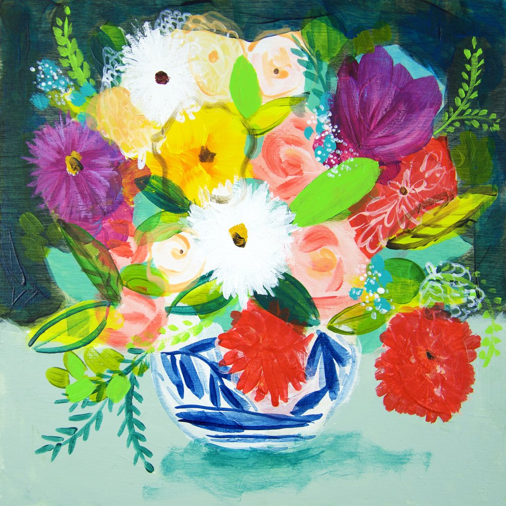Fleurs peintes vibrantes - Shelley Hampe