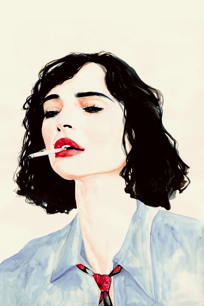 Une femme chic avec une cigarette - Sophia Novosel
