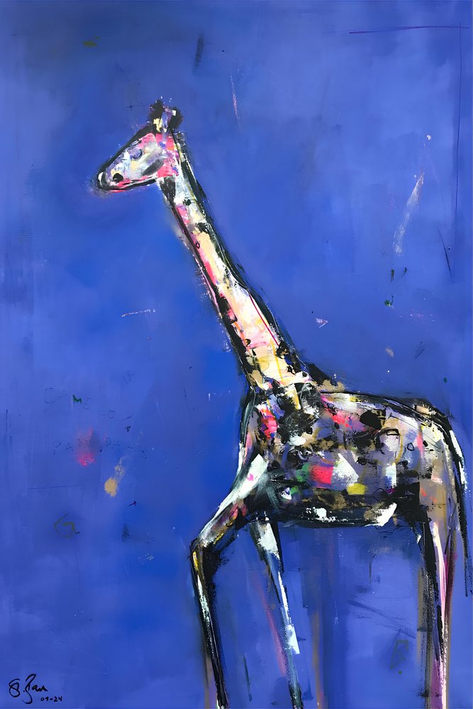 Girafe abstraite colorée - Stefan Bammert