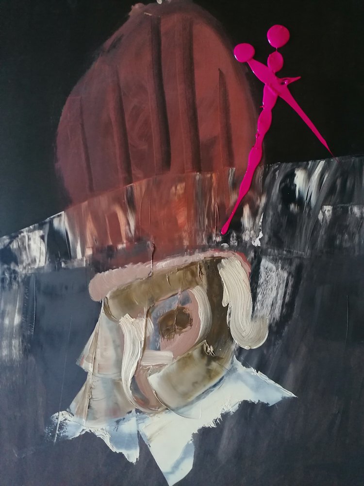 Figure abstraite avec accent rose - Stefano Mazzolini
