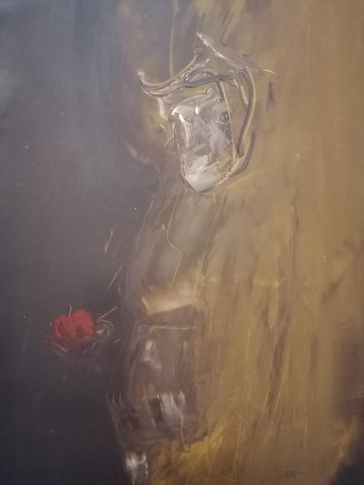 Figure contemplative avec pomme rouge - Stefano Mazzolini
