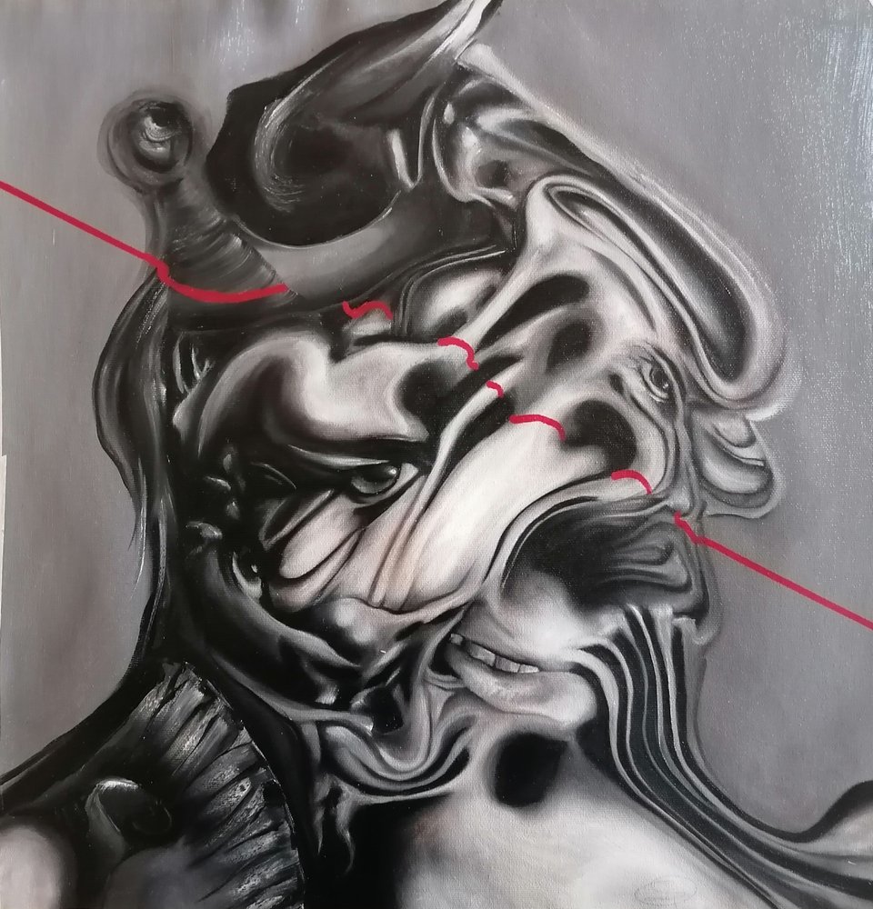 Visage surréaliste déformé - Stefano Mazzolini