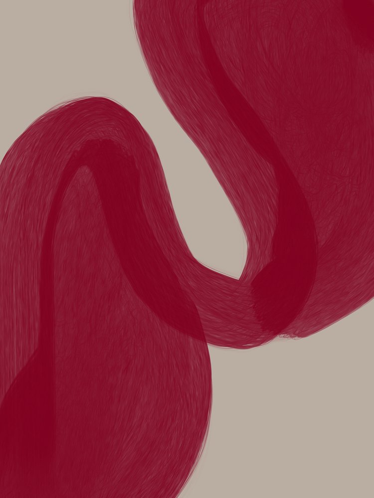 Courbes rouges sinueuses - Studio Palette