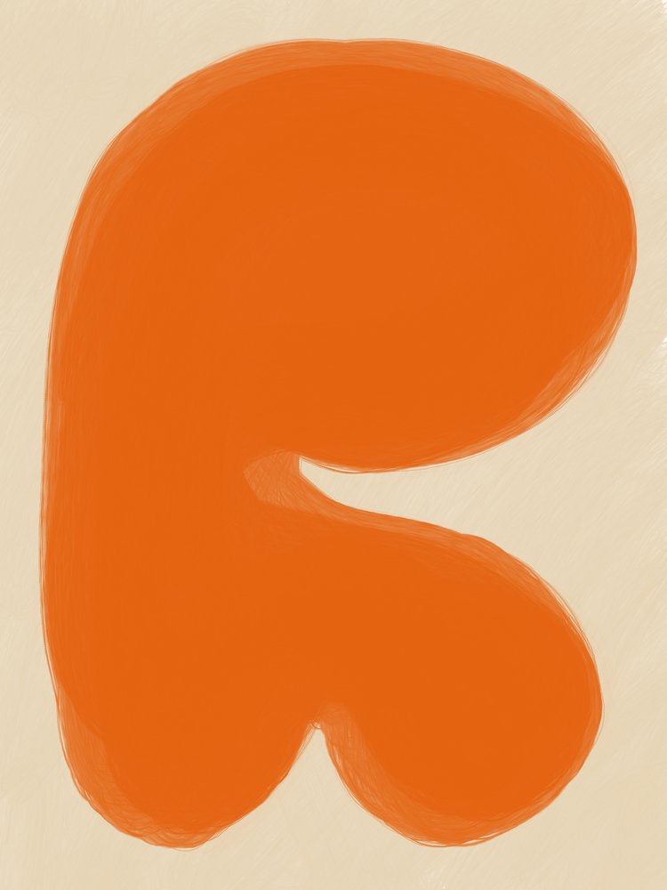 Forme abstraite orange pâle - Studio Palette