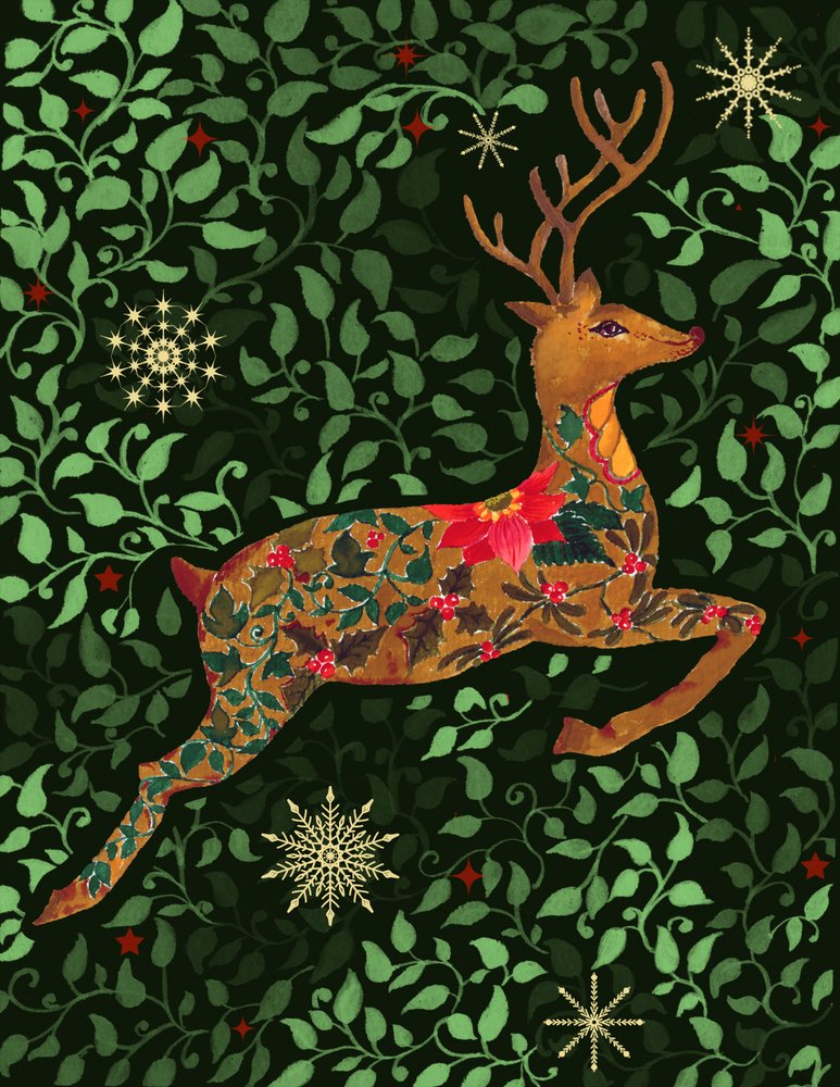 Cerf de Noël enchanté - Suchi Deb