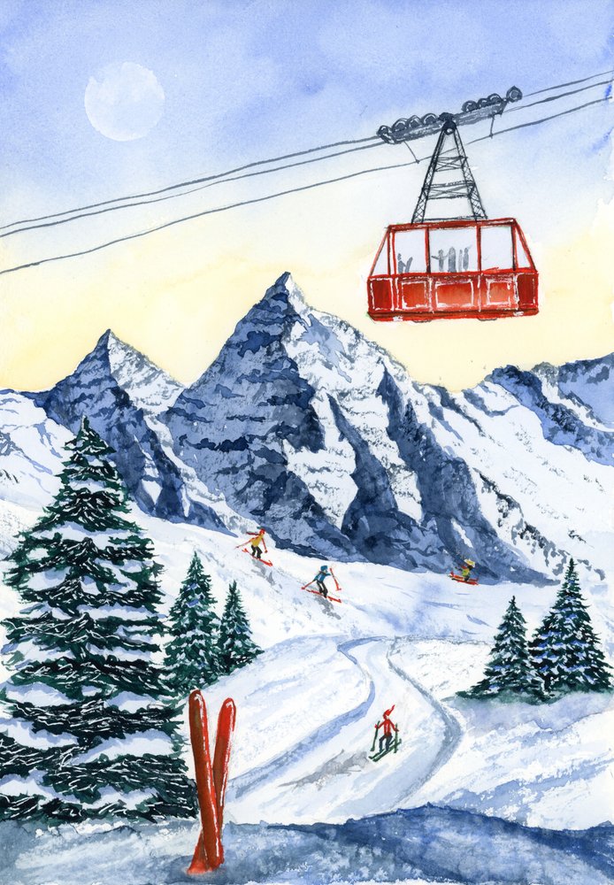 Ski en montagne en hiver - Suchi Deb