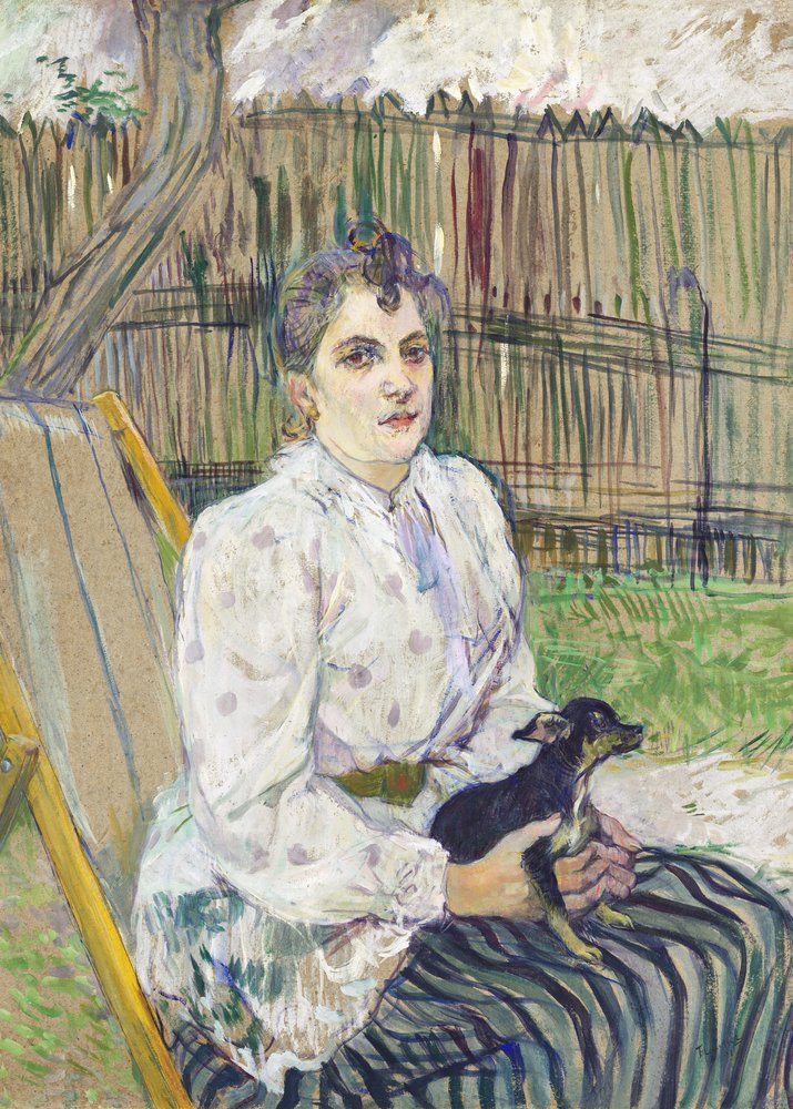 Une dame avec un chien (1891) - TOULOUSE LAUTREC