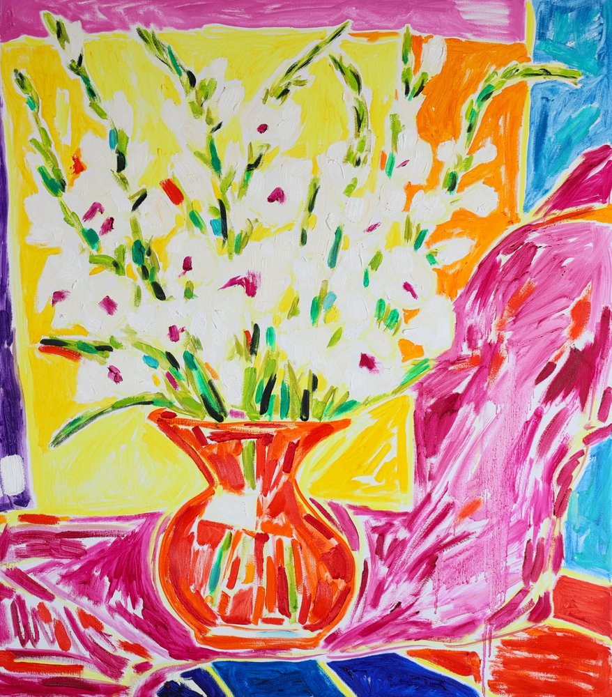 Vase de glaïeuls aux couleurs vives - Tamara Jare