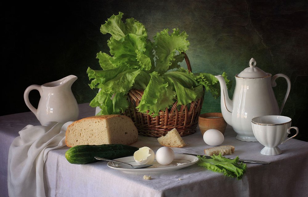 Nature morte rustique représentant un petit-déjeuner - Tatyana Skorokhod