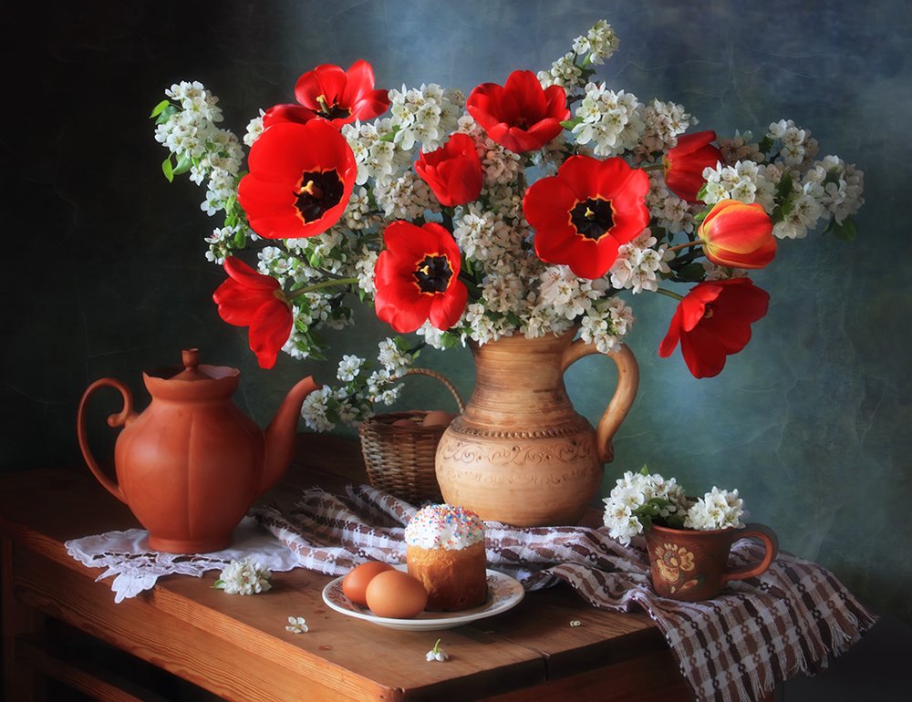 Table de Pâques aux coquelicots printaniers - Tatyana Skorokhod