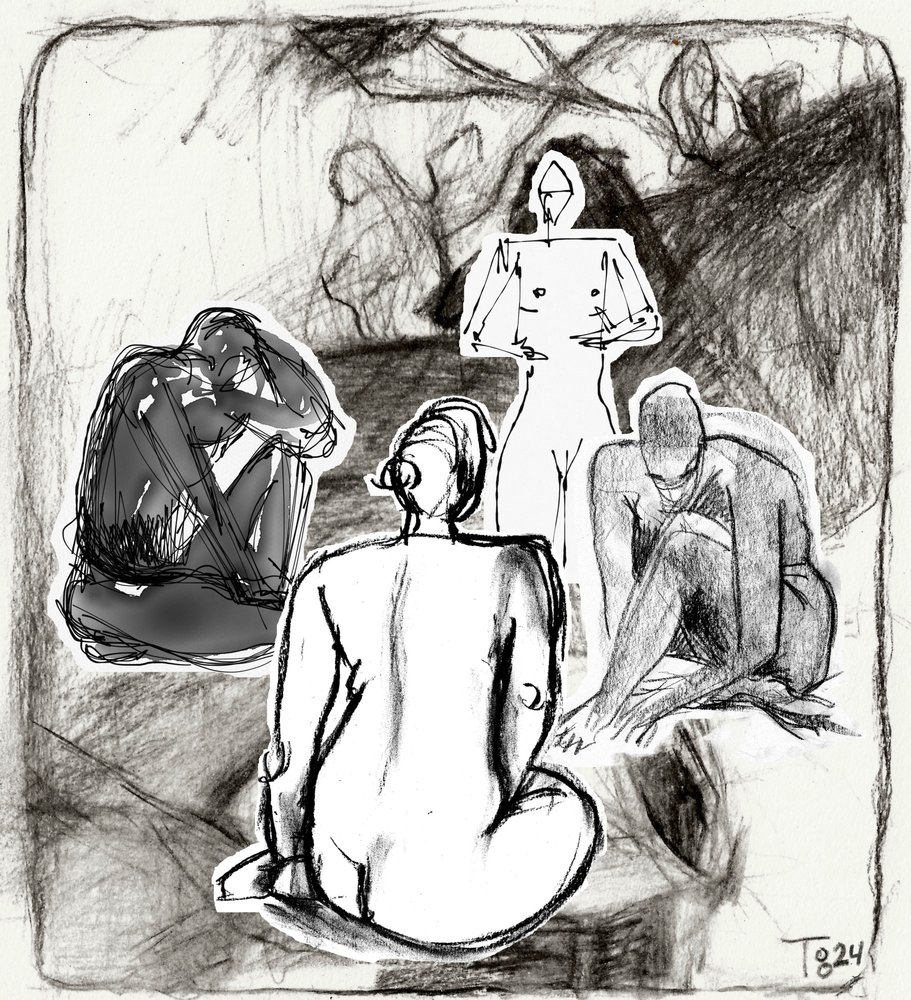 Esquisses de personnages contemplatifs - Tore Bahnson