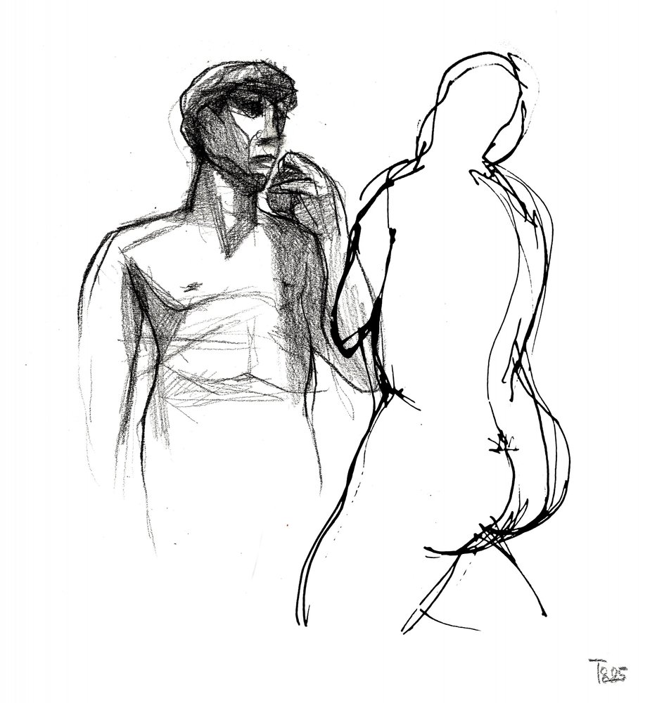 Homme pensif, nu éthéré - Tore Bahnson