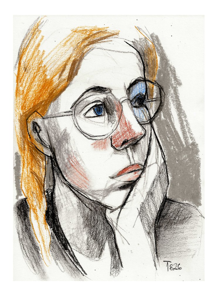 Femme pensive avec des lunettes - Tore Bahnson