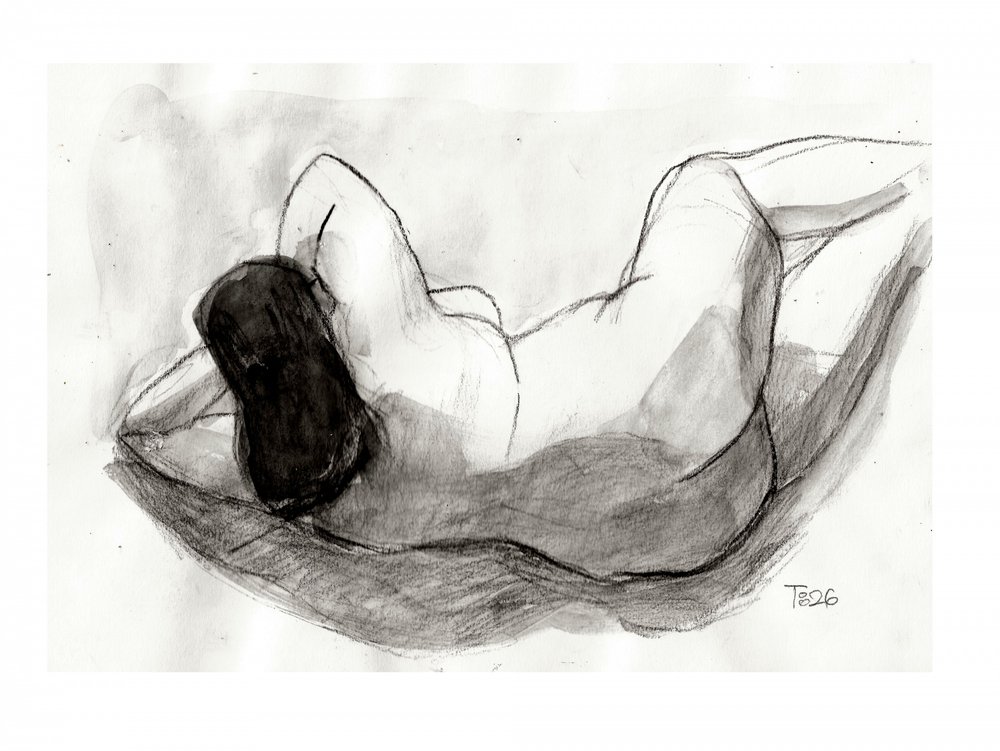 Dessin de nu allongé - Tore Bahnson