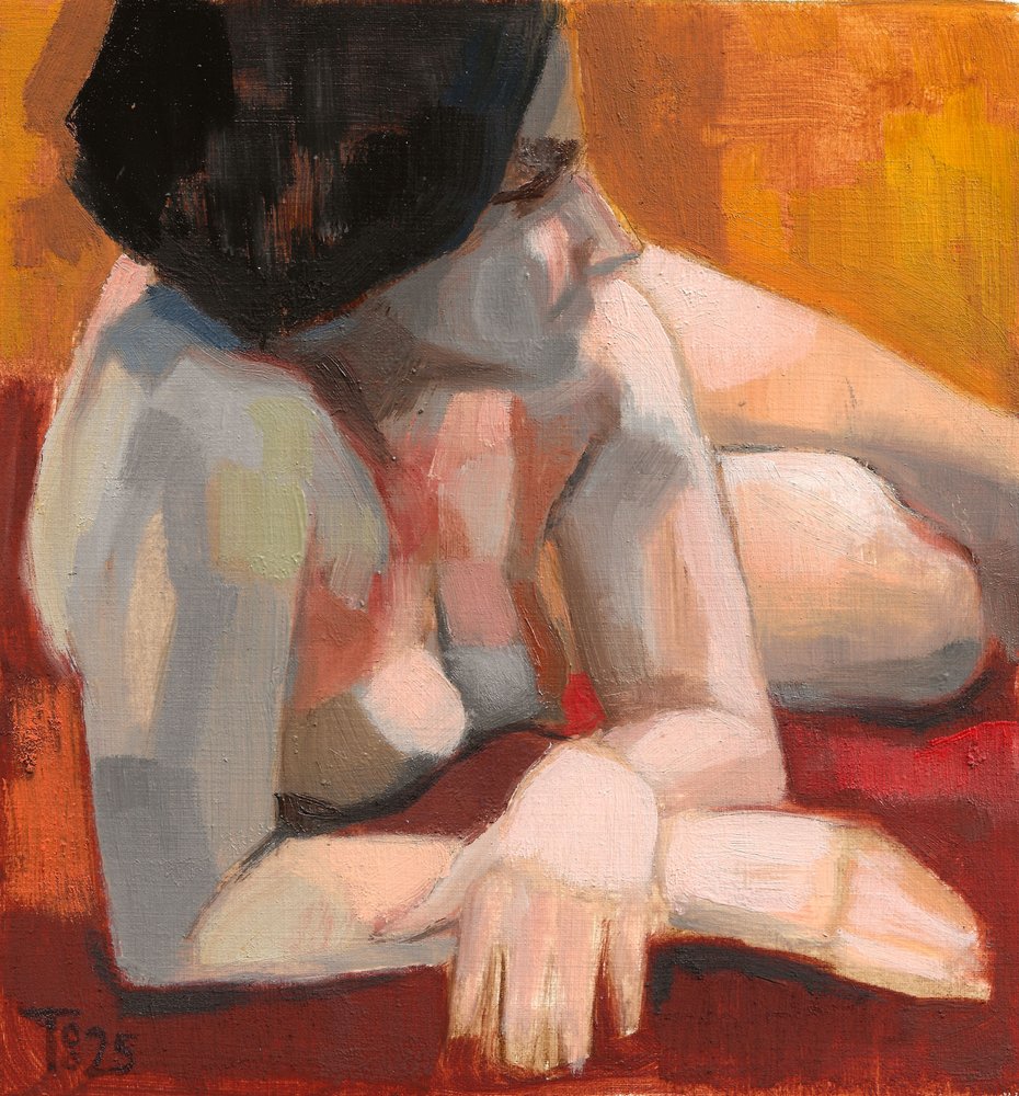 Personnage allongé, enveloppé de chaleur - Tore Bahnson
