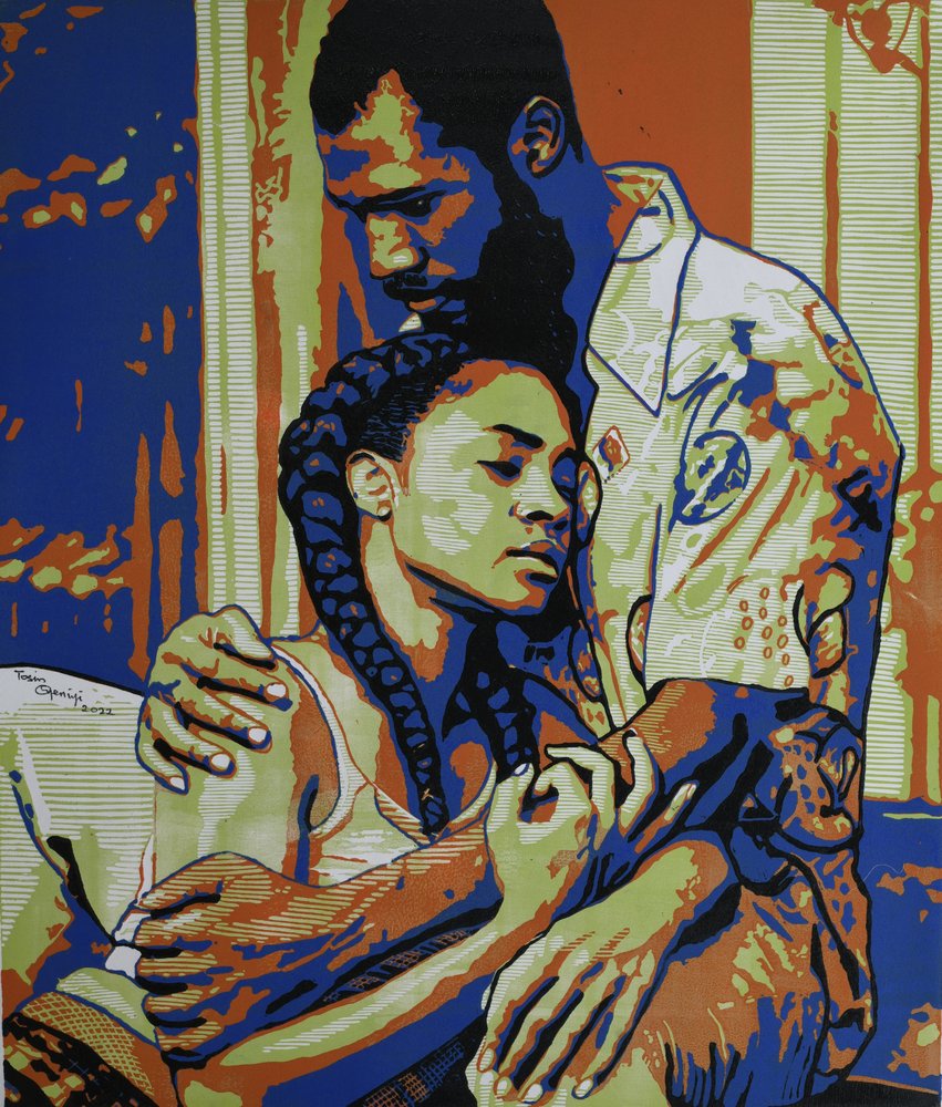 Une étreinte tendre - Tosin Oyeniyi