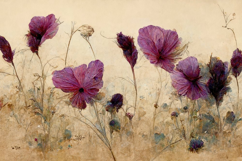 Fleurs violettes aux teintes douces - Treechild