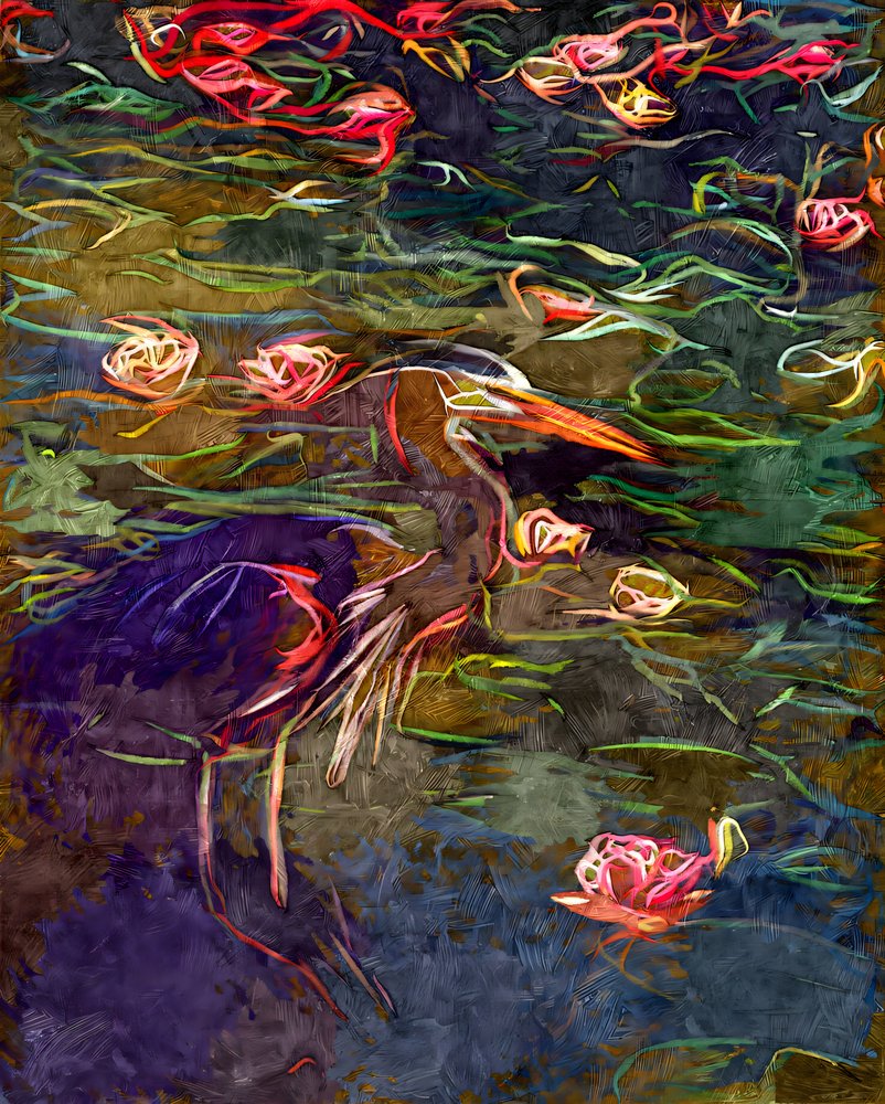 « Les Nénuphars » de Painterly Heron - Uma Gokhale