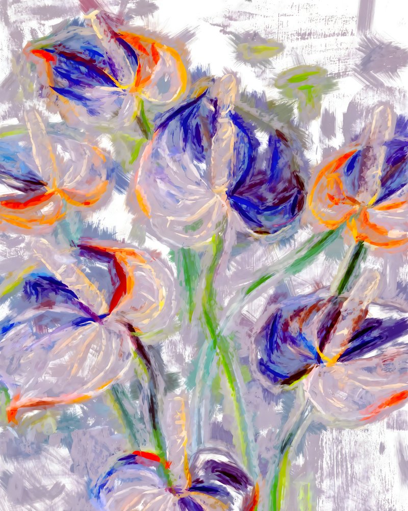 Fleurs abstraites aux couleurs vives - Uma Gokhale