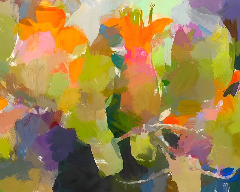 Fleurs abstraites aux couleurs vives - Uma Gokhale