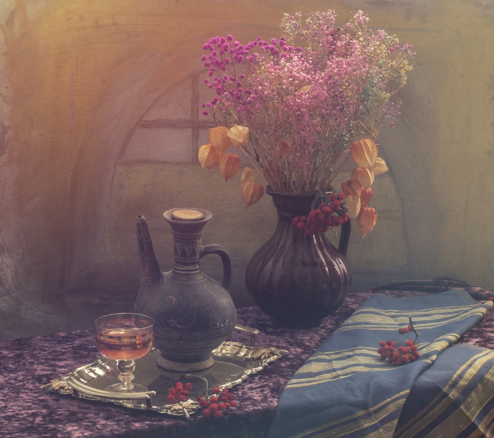 Nature morte aux couleurs chaudes de l