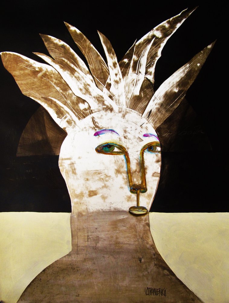 **Portrait énigmatique à plumes** - Victor Tkachenko