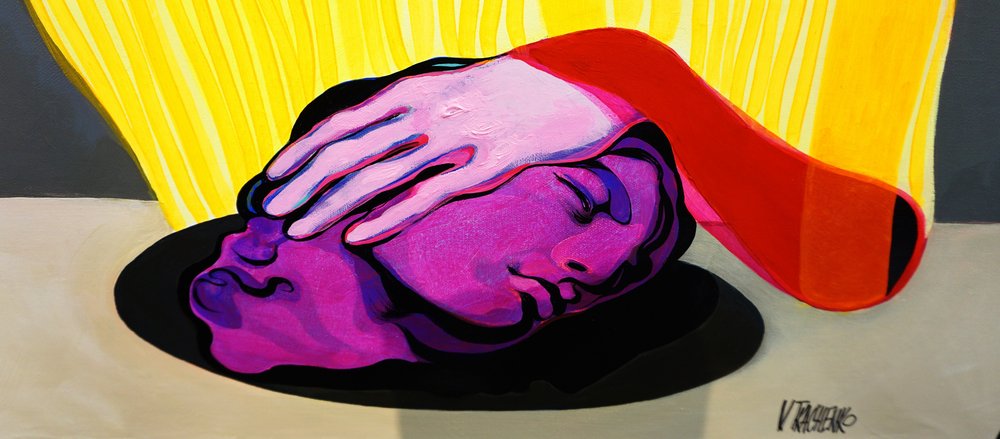 Tête violette, main rose - Victor Tkachenko