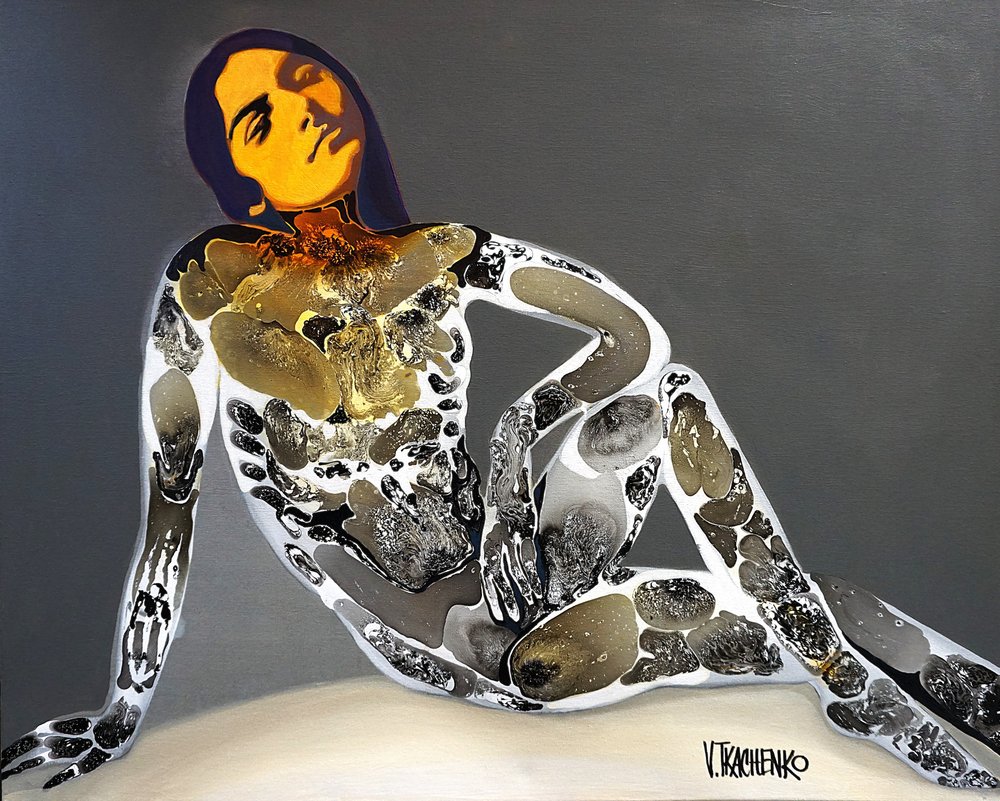 Femme abstraite sereine - Victor Tkachenko