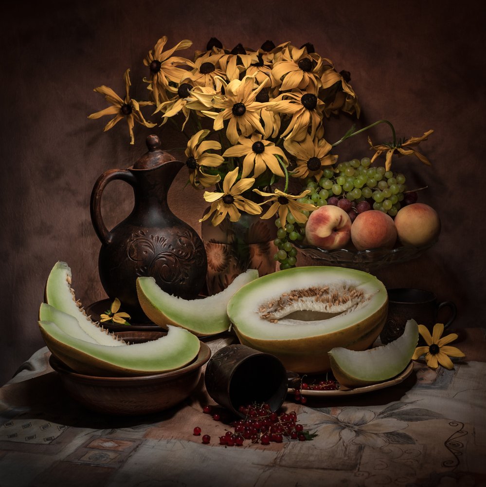 Nature morte rustique sur le thème des récoltes - Viktor Cherkasov
