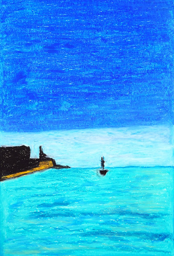 Paysage marin aux bleus éclatants - Viktoriia Saunina