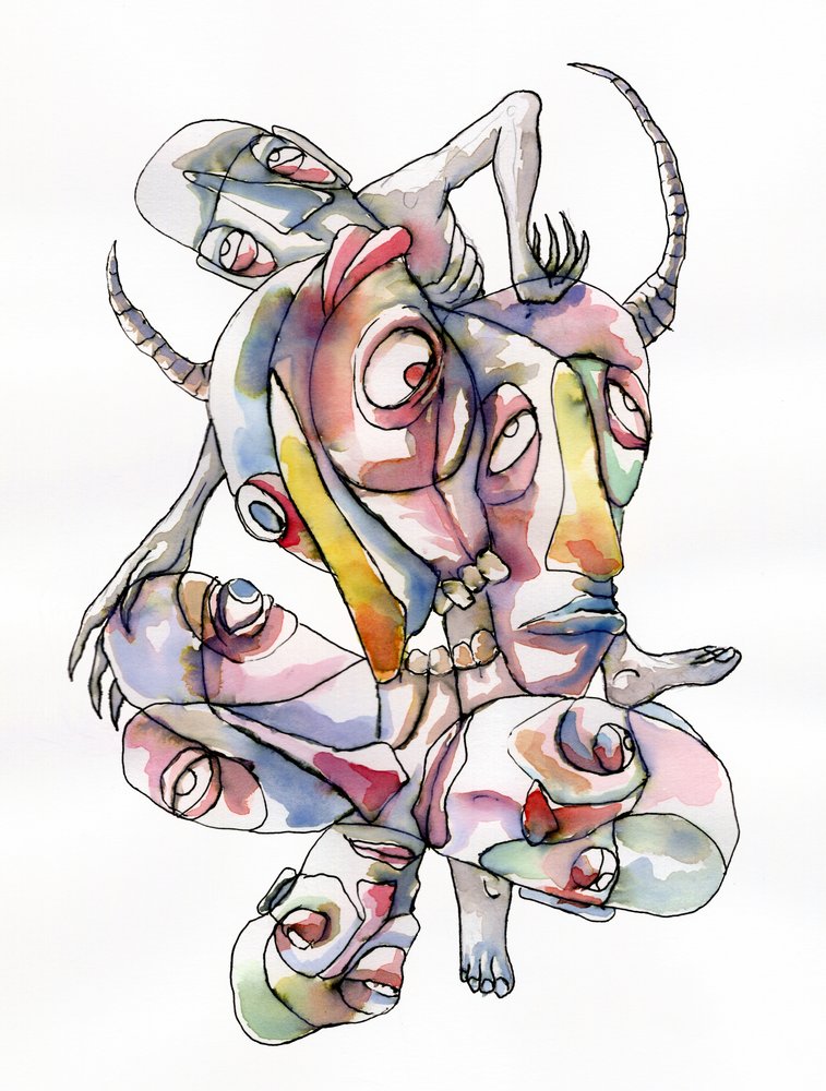 Visages entrelacés surréalistes - Wildemar Doomgriever