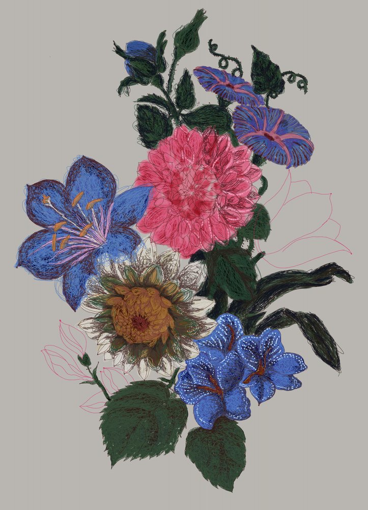 Illustration florale pleine de vie - XHOZUCAN