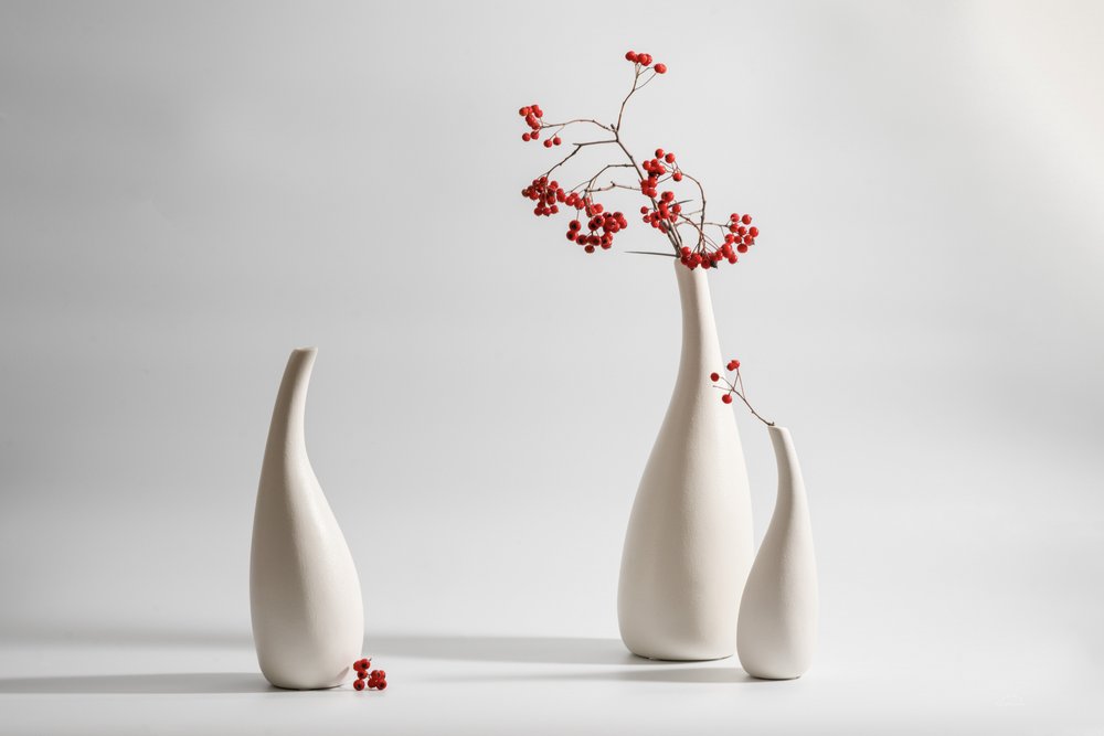 Vases élégants aux baies rouges - Xiaoyuan Xu