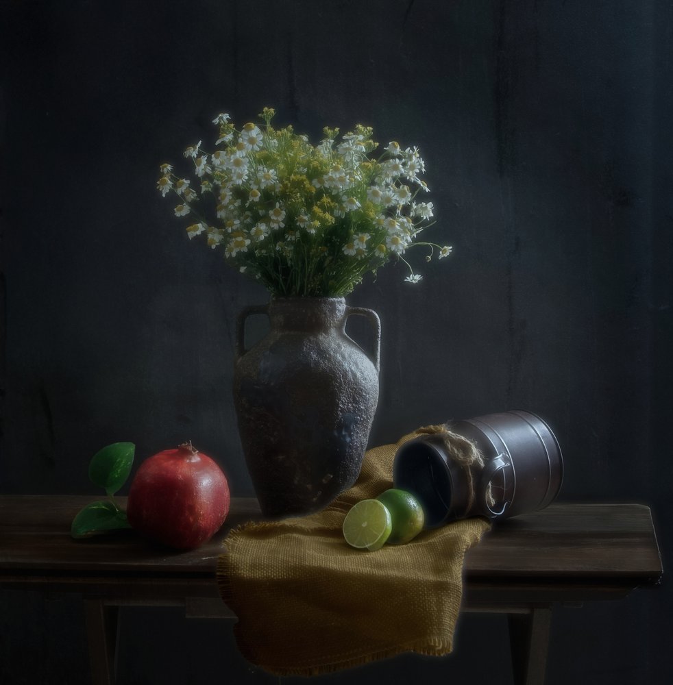 Nature morte florale rustique - Yinan F.