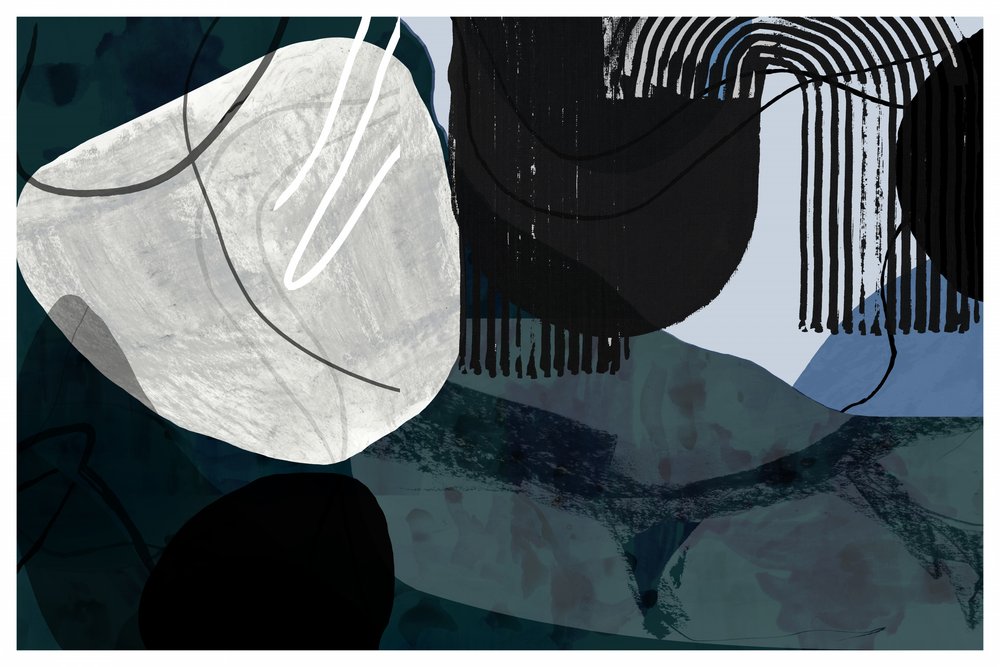 Formes bleues abstraites - cartissi