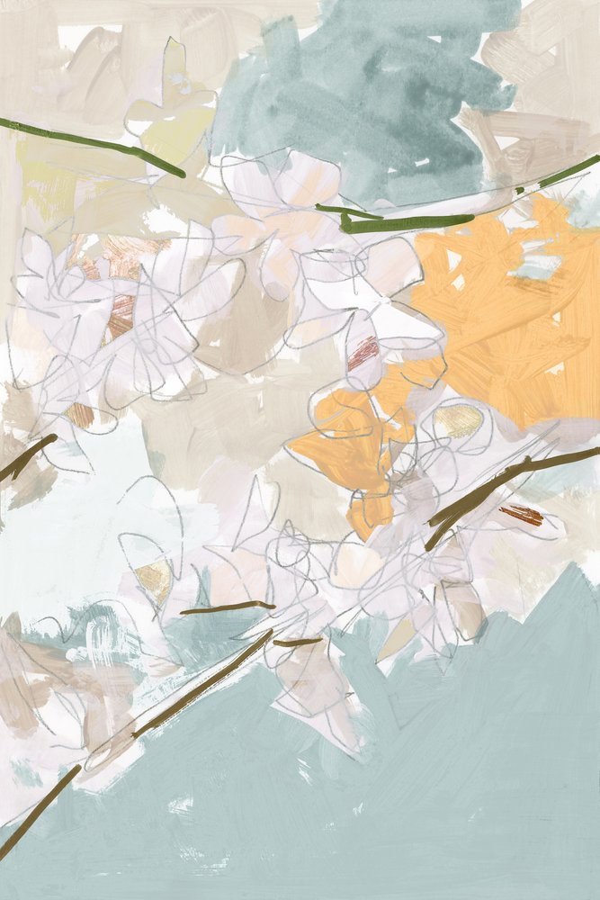 Sérénité florale abstraite - cartissi