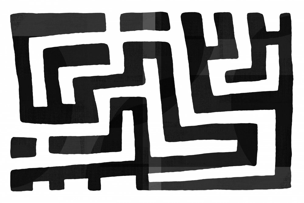 Motif de labyrinthe abstrait - cartissi