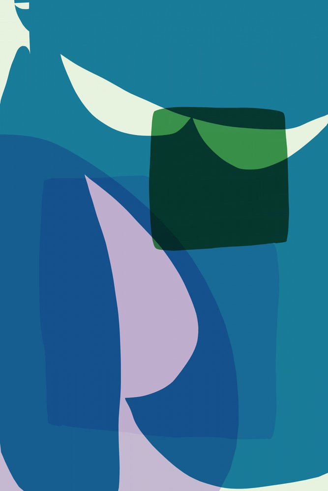 Couches abstraites bleu-vert - cartissi