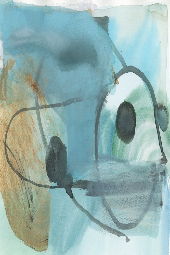 Abstrait bleu sarcelle fluide - cartissi