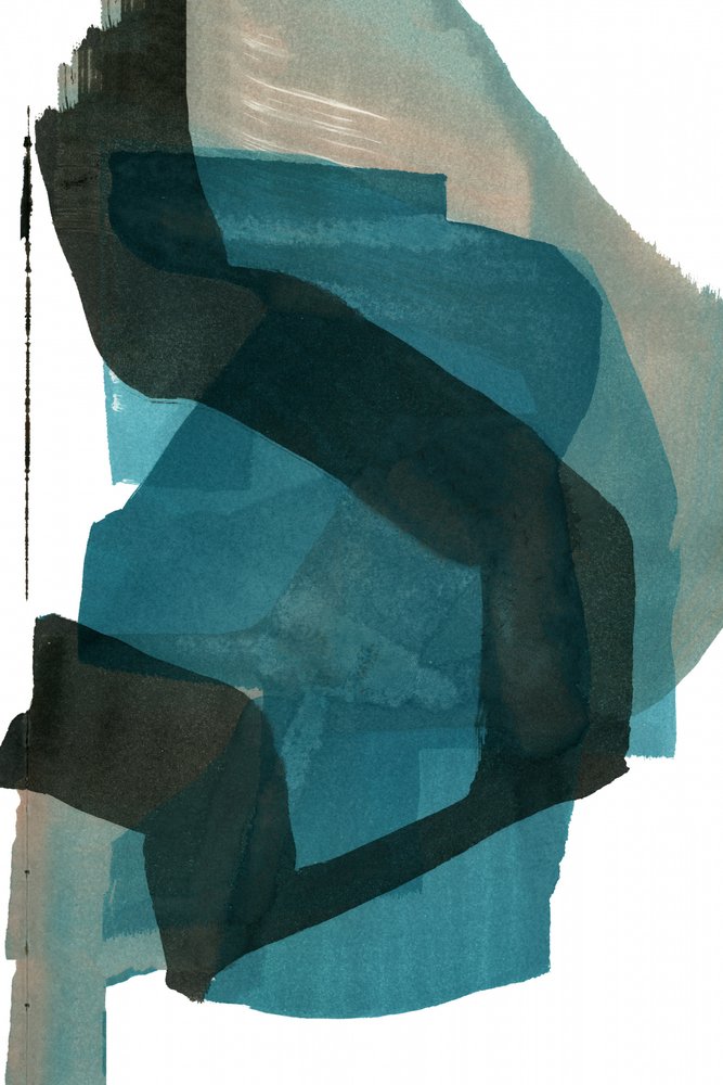 Abstrait bleu sarcelle fluide - cartissi