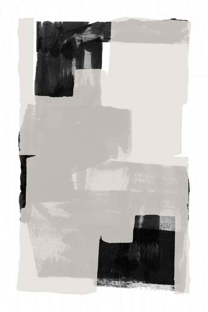 Géométrie monochrome en touches de pinceau - cartissi