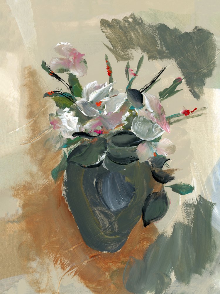 Nature morte florale de style pictural - cartissi