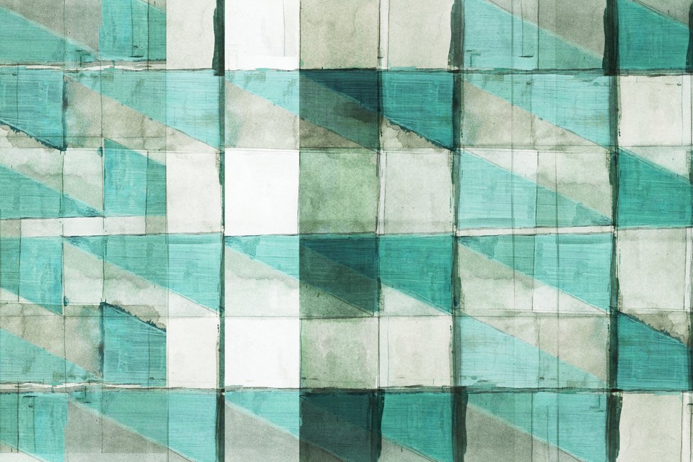 Blocs géométriques bleu sarcelle - cartissi