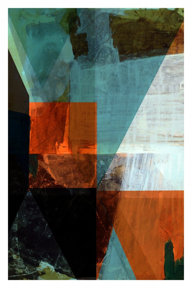 Géométrie bleu sarcelle et orange - cartissi