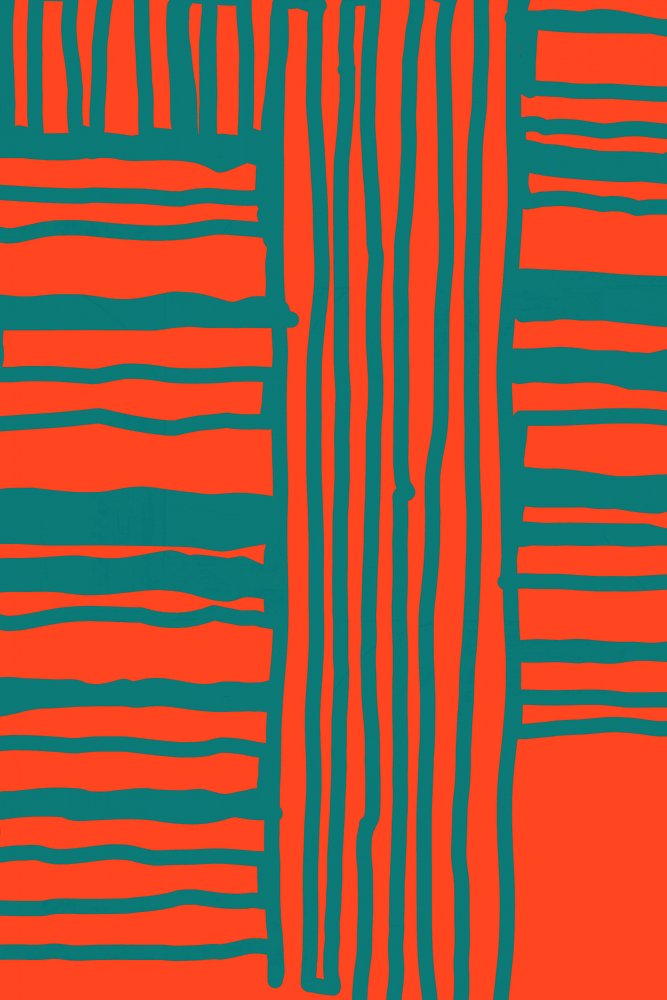 Motif orange vif et bleu sarcelle - cartissi