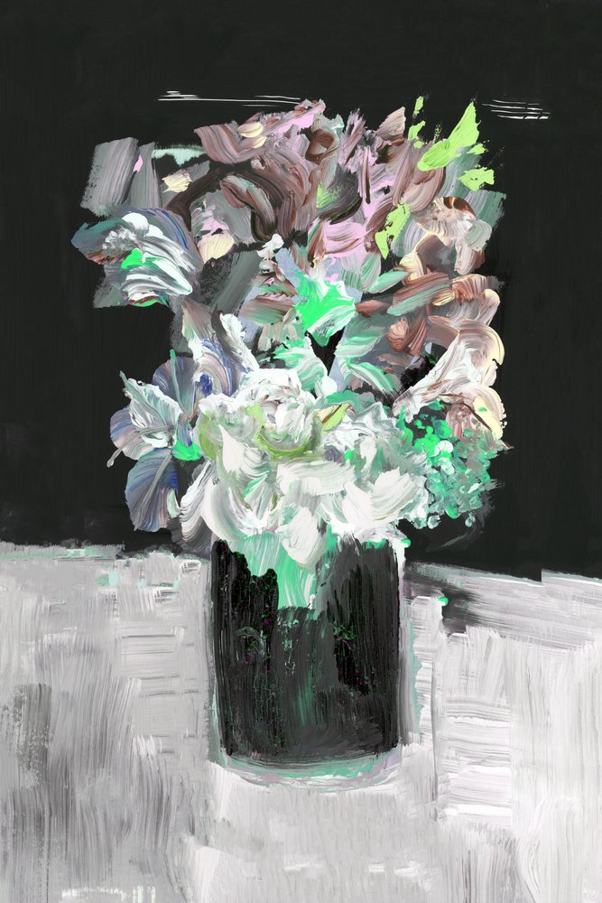Bouquet floral aux couleurs vives et au style pictural - cartissi