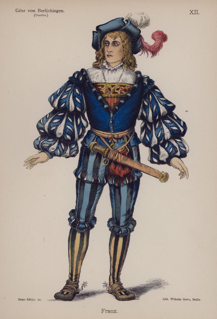Franz d apr s Gotz von Berlichingen de Goethe litho couleur