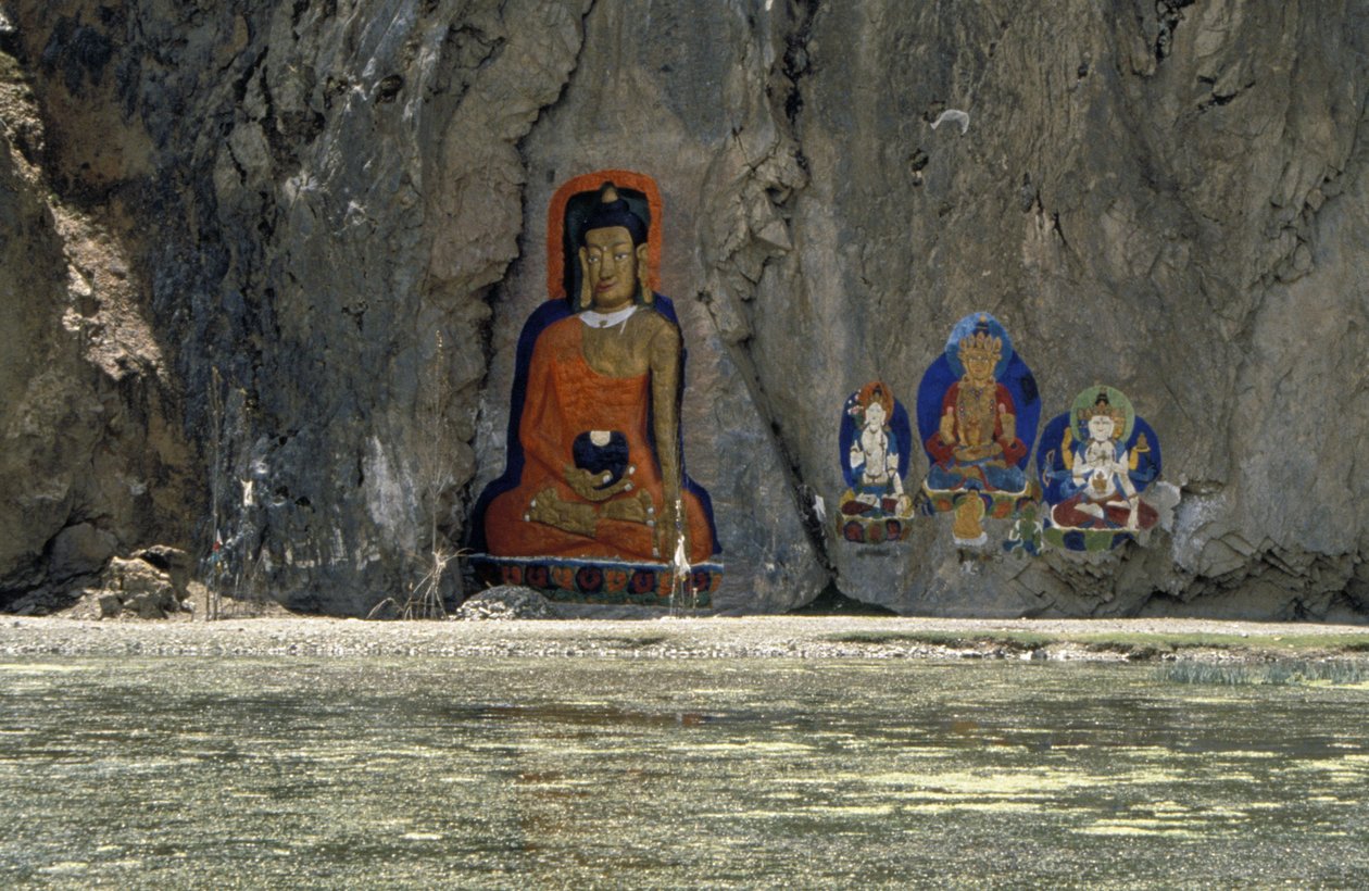 Peintures rupestres bouddhistes au Tibet - Unknown