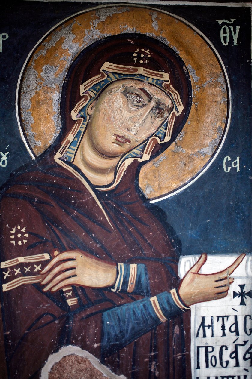 La Vierge Miséricordieuse, fresque byzantine de l