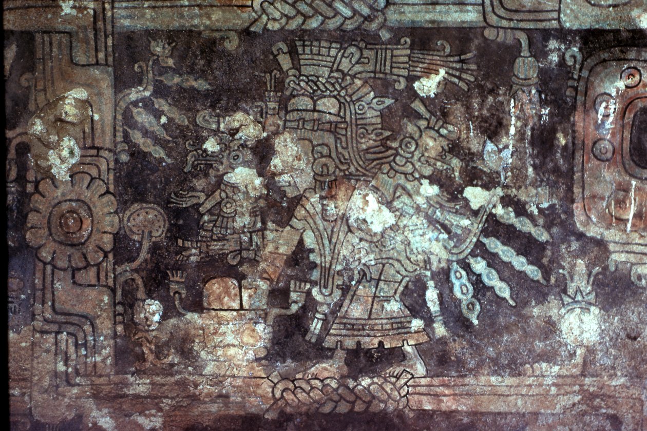 La déesse Ixchel, intérieur du Temple des Fresques, période postclassique tardive maya, Tulum, péninsule du Yucatán, Mexique - Unknown